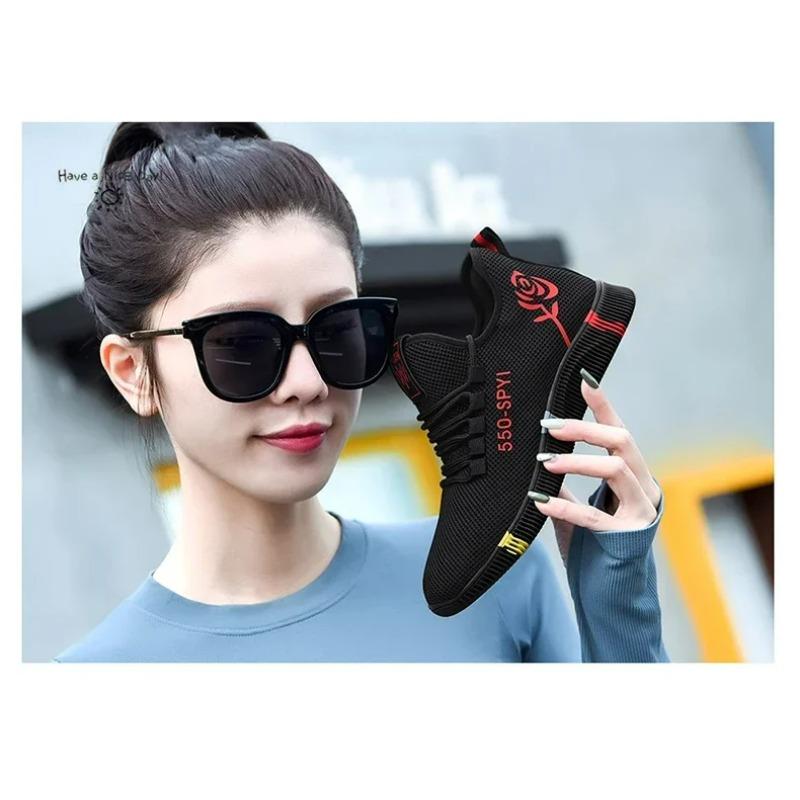 Pantofi Dama Plasa Aerata Pantofi Sport Usori Moi Femei Balerini cu Platforma cu Siret Pantofi Casual Cos Femme