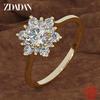 925 Sterling Silver Flower Zircon Rings for Women Wedding Jewelry
