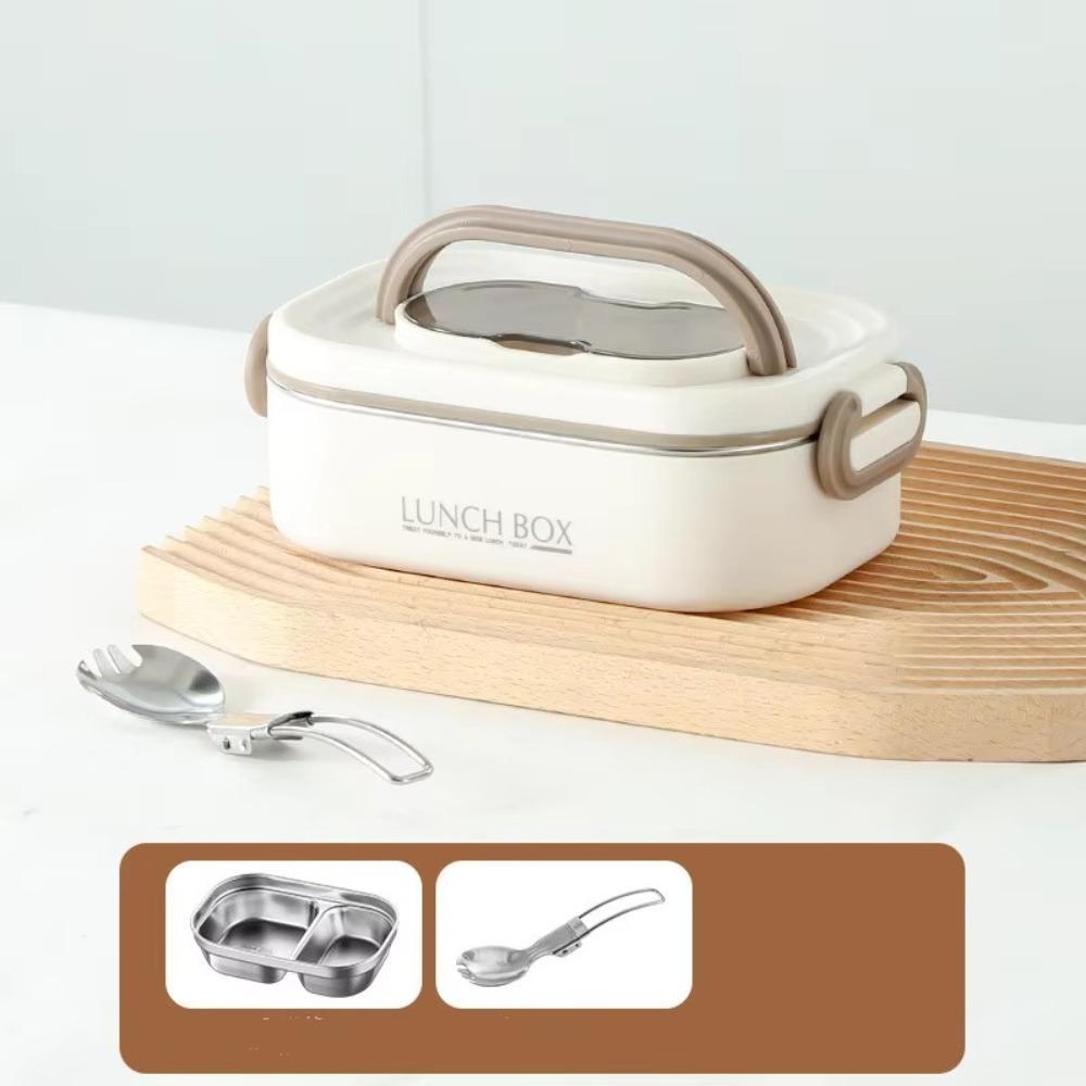 Large Capacity Thermal Lunch Box With Fold Spoon Food Storage Containers  Office Picnic