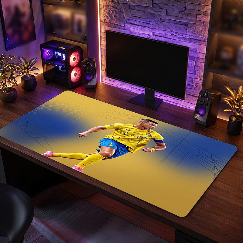 Tappetino Mouse Scudo Cristiano Ronaldo, Tappetino da Scrivania Esteso Antiscivolo in Gomma per Gaming Ufficio Laptop Regalo per Fan