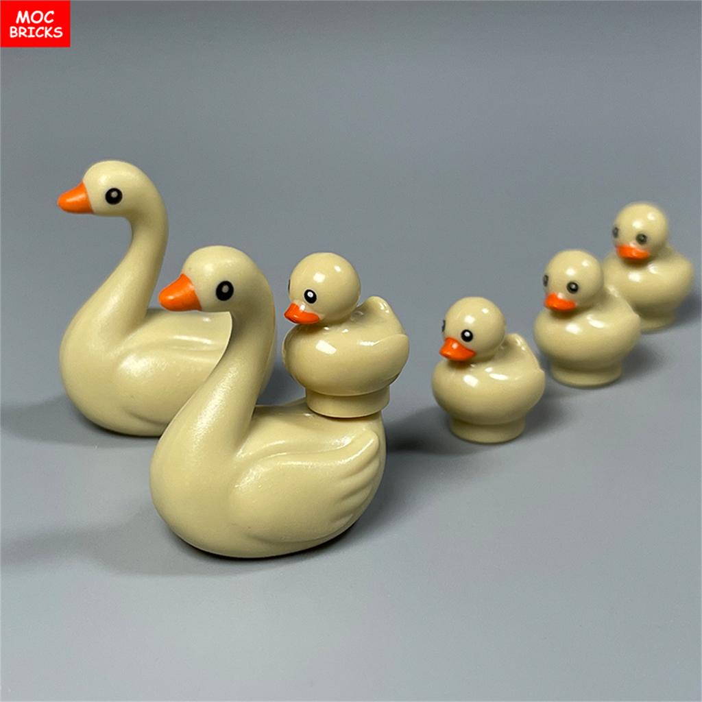 MOC Blocks Animal Duck Swan River Lake Farm Scene View Accessories DO IT YOURSELF Construction Bricks Playthings ideal for Kids Gifts