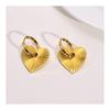 Rockyu Hoop Earrings for Women, Gold Brand, Heart Earrings, Swaying Pattern, Light Surface, Mirror Surface Treatment, Surgical Stainless Steel,