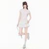 Design Sense Basic Crew Neck Front Shoulder Short Sleeve T-Shirt Women's Summer New Slim Skinny Pullover