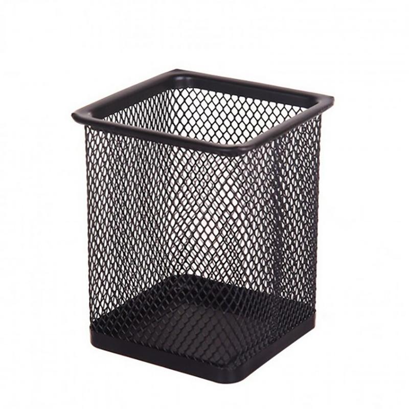 Multifunction Round/Square Mesh Pen Pot Multicolor Pen Holder Desk Tidy Stationery Organiser Pencil Storage Stationery Organiser