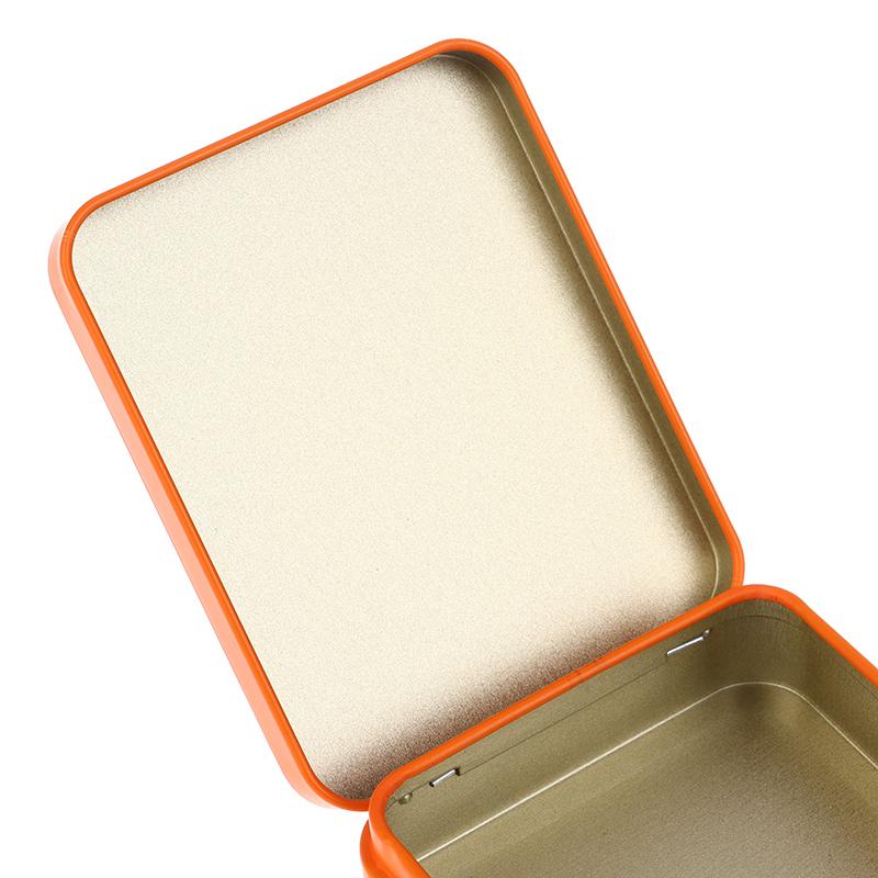 1Pc Tinplate Storage Boxes Metal Rectangular Empty Mini Box Tinplate Candy Pill Cases Hinged Containers Jewelries Organizer