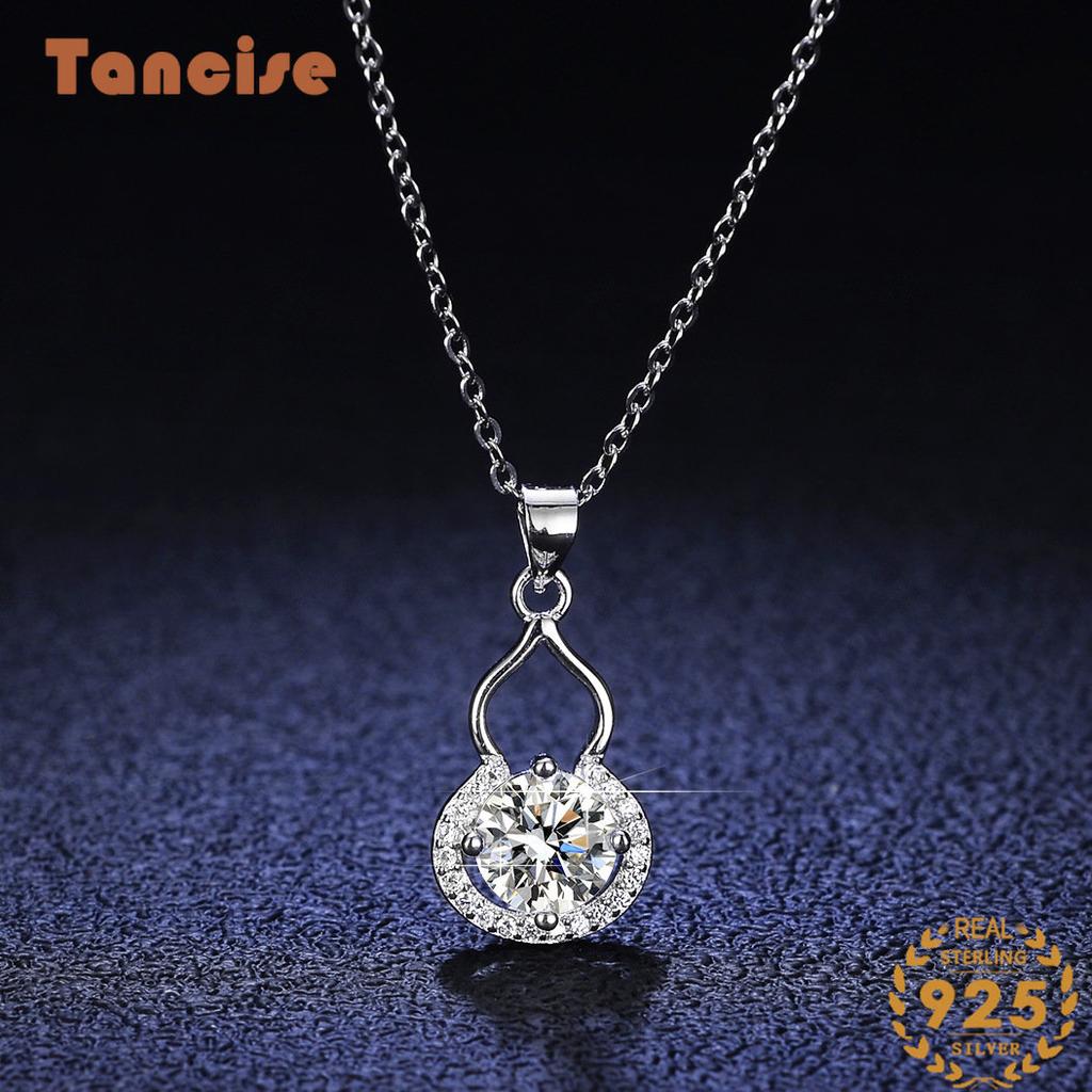Tancise S925 Sterling Silber Moissanit Luxus Persönlichkeit Anhänger Halskette frauen Klassische Flut Halskette Halskette Party Geschenk