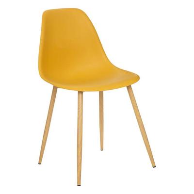 Scandinavian Style Chair "Ava" Imitation Oak Metal Legs Atmosphera - Ocher