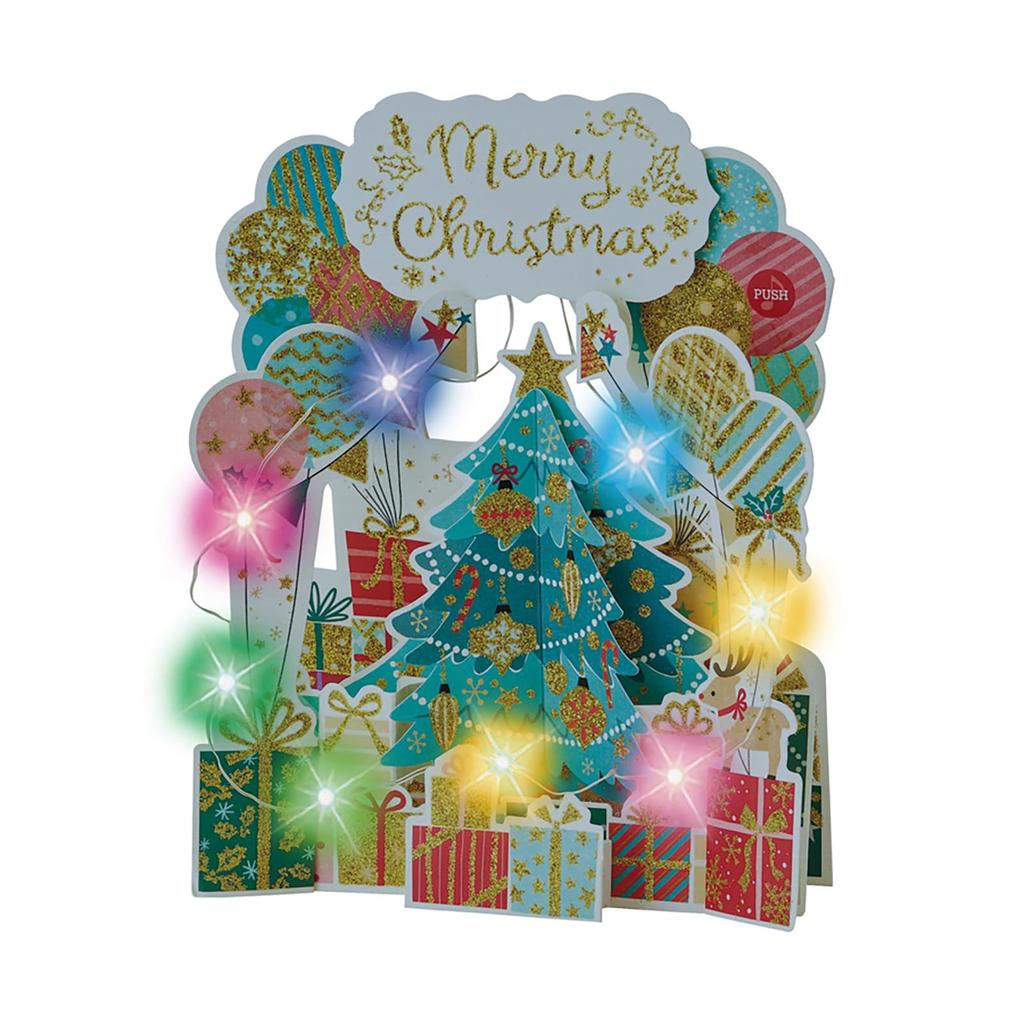 Sanrio Christmas Light Melody Colorful Lighted Balloons and Message Greeting 109789 Card, & Card, Tree, Card, Card, JXPM10-4,