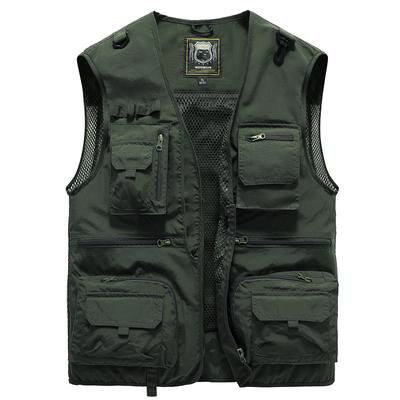 Neue Sommer Outdoor Arbeitsweste für Herren mit vielen Taschen, dünne Angel- und Fotografie-Westenjacke