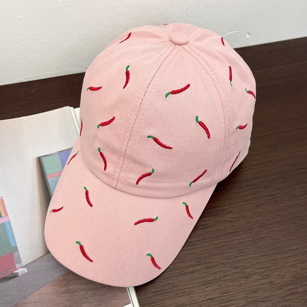 Peaked Red Pepper Hat Creative Cotton Baseball Cap Casual Chili Embroidered Baseball Cap  Men