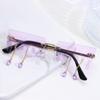 Streetwear Glasses Narrow Rimless Wave Eyewear Tassel Sunglasses Sun Glasses Tears Flame Sunglasses