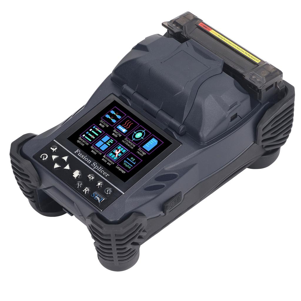 Optical Fiber Fusion Splicer 400X 3.5 Inch LCD Fiber Welding Splicing Machine for Pigtail Jumper Leather Wire 100‑240V