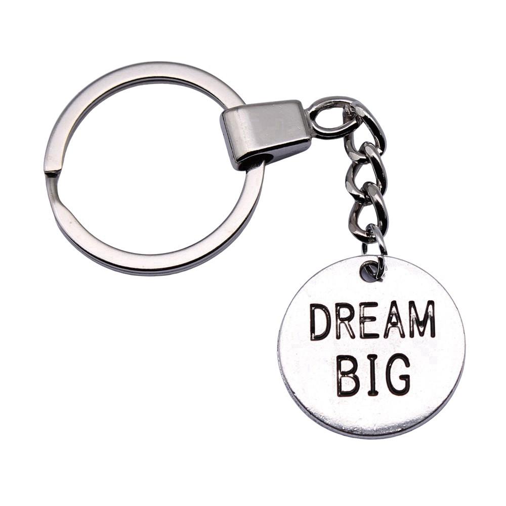 OM Symbol Letter Keychain Tags Yoga Themed Charm Key Holder 30mm Ring