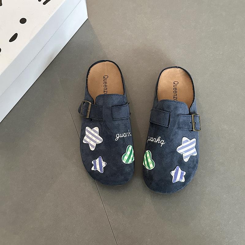 Fashion Versatile Flat-bottomed Bag Head Slippers Women's Summer Season Retro Cartoon Outer Wear Comfortable Casual Slippers Tide