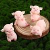 DIY 8pcs  Home Ornament Naughty Pink Pig Micro Landscape Decoration Pig Miniature Dollhouse Accessory Resin Craft