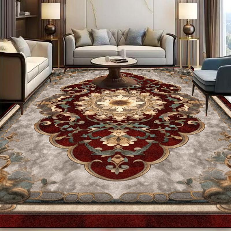 European Style Home Carpet Living Room Decoration Retro Rugs Hall Sofa Chair Anti-slip Floor Mat Room Decor Corridor Carpet