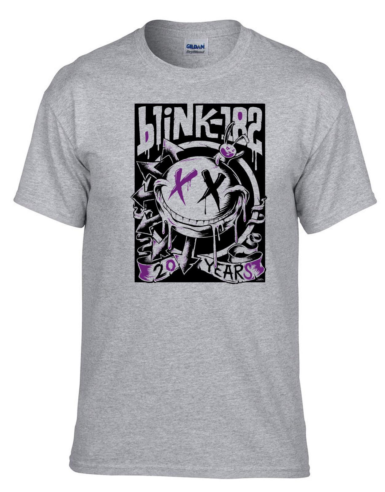 26 Blink 182 - BIG SMILE Punk Rules Rock Music Grey T-Shirt -132_Grey- Unisex T-Shirt S