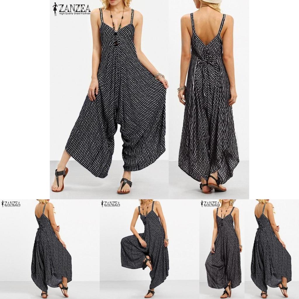 Tuta Lunga Nera Lussuosa da Donna Tuta Sexy Senza Spalline Casual a Righe Larga