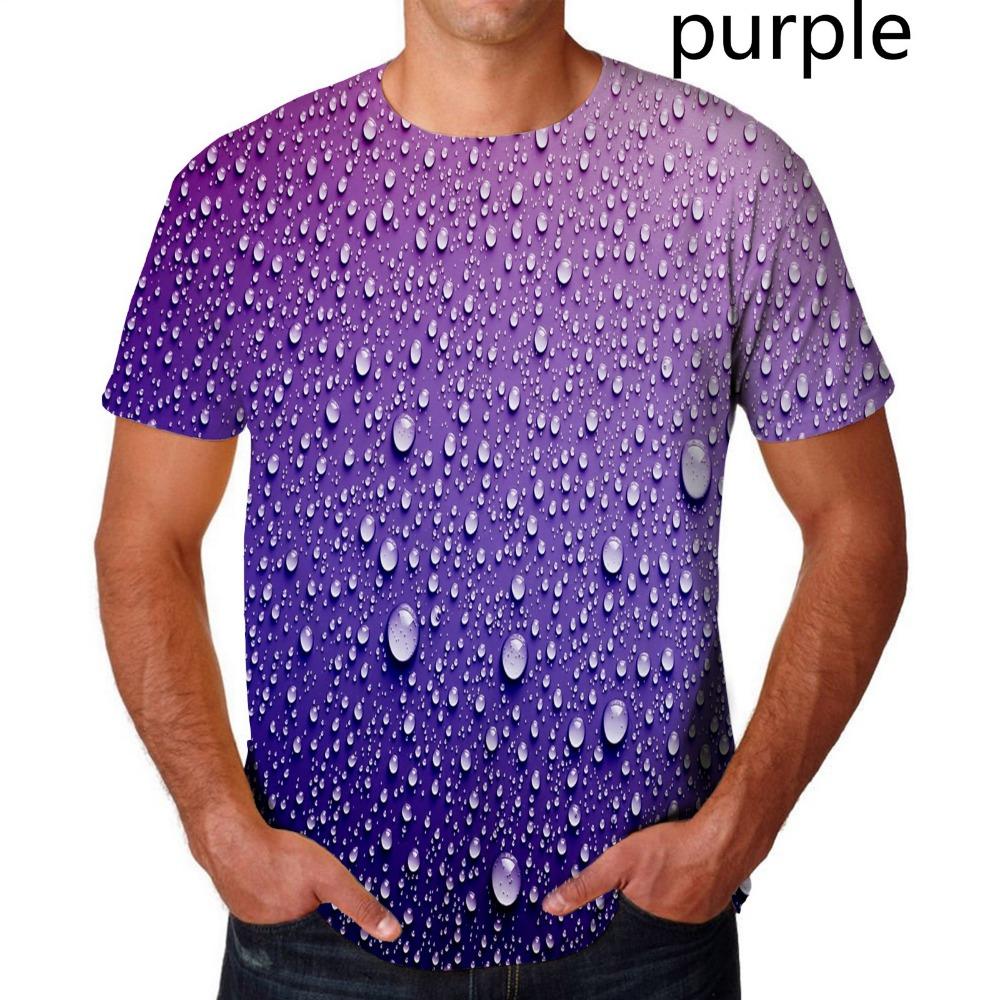 Fashion Raindrop 3D Printing T Shirt Water Drop Unisex Funny Short Sleeve Tee