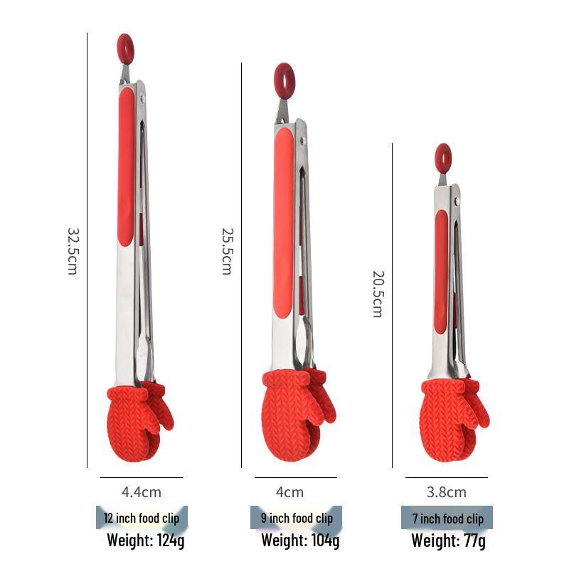7-inch Silicone Food Tongs with Lock (2-pack)