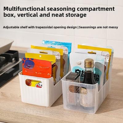 Contenitore per bustine di spezie da cucina, Portaccessori da montare a parete, Scatola Organizer per condimenti, Scaffale Scatola portaoggetti staccabile e riconfigurabile
