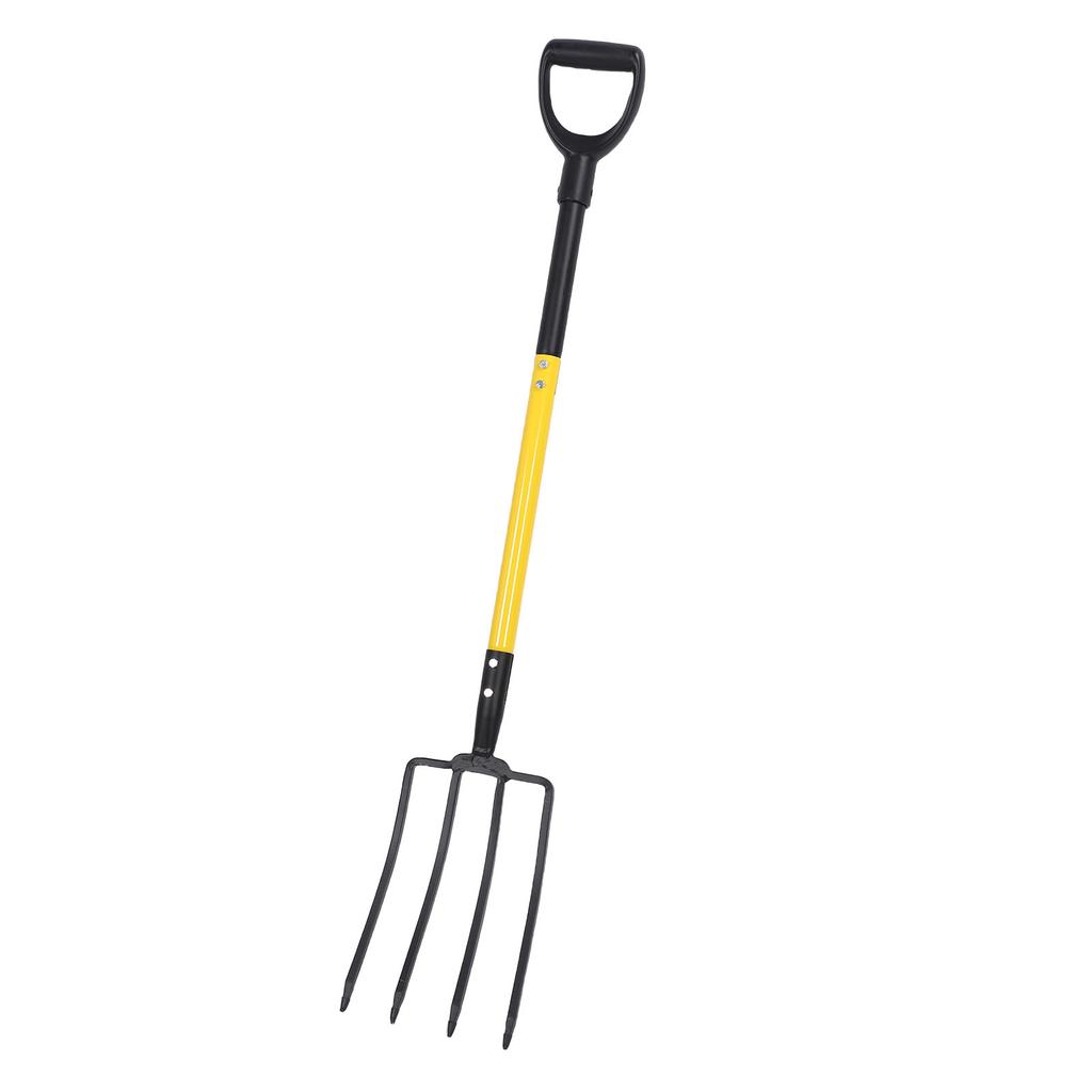 46 Inch Pitch Fork Y Grip Versatile 4 Tines Garden Spading Fork for Gardening Digging Composting Spading