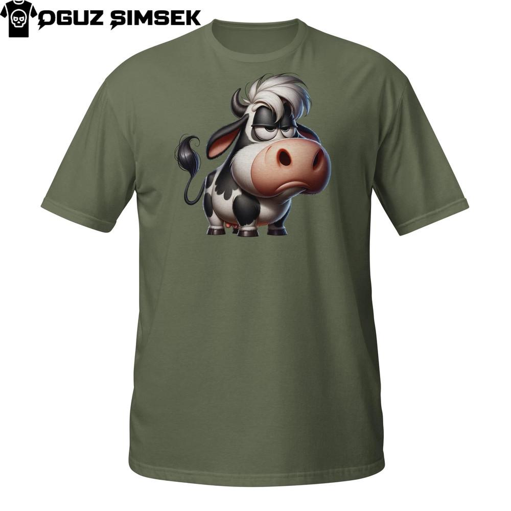 

Grumpy Cow T-Shirt – Funny Angry Cartoon Farm Animal Design 4XL
