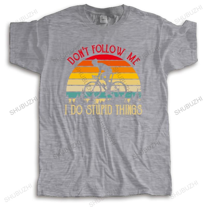 Cotton Tshirt Men Crew Neck Tops Summer mens tshirt Dont Follow Me I Do Stupid Things Bigger Size Homme Black fashion Tshirt