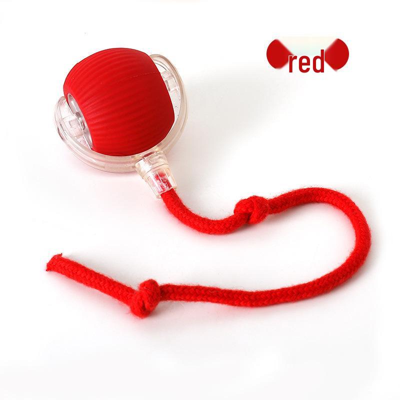 Bite-Resistant Automatic Cat Teasing Ball: Self-Entertainment Bouncing Toy with Rope for Cats