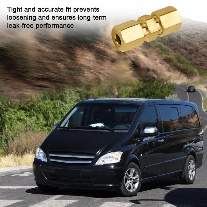 High Strength Brass Flareless Brake Line Fitting 4.76mm Double Thread Brake Line Connectors For Car Truck Compatibility