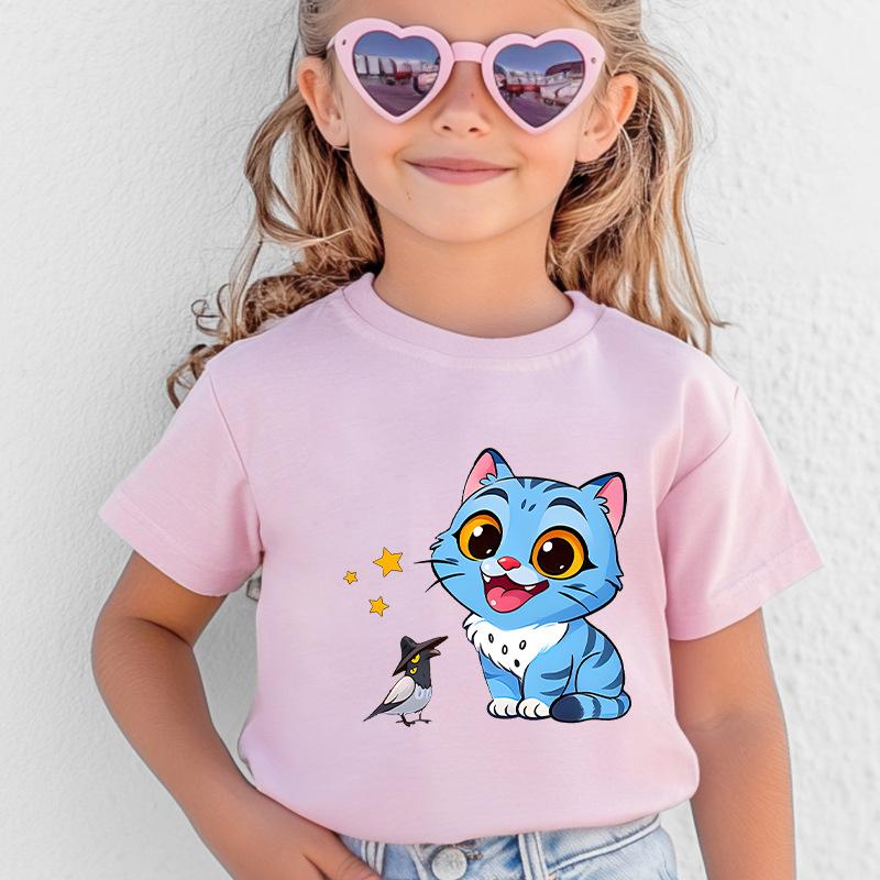 Kpop Korean Wave Witch Hunt printed T-shirt short sleeved children's clothing