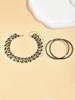 3 Pieces of Women's Fashion Trend Exaggerated Hollow Necklaces with Large Earrings and Set Party Accessories