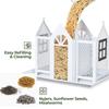 Squirrels Proof Outdoor Bird Feeder Metal Construction Feeding Ports Weatherproof Roof Design For Finches