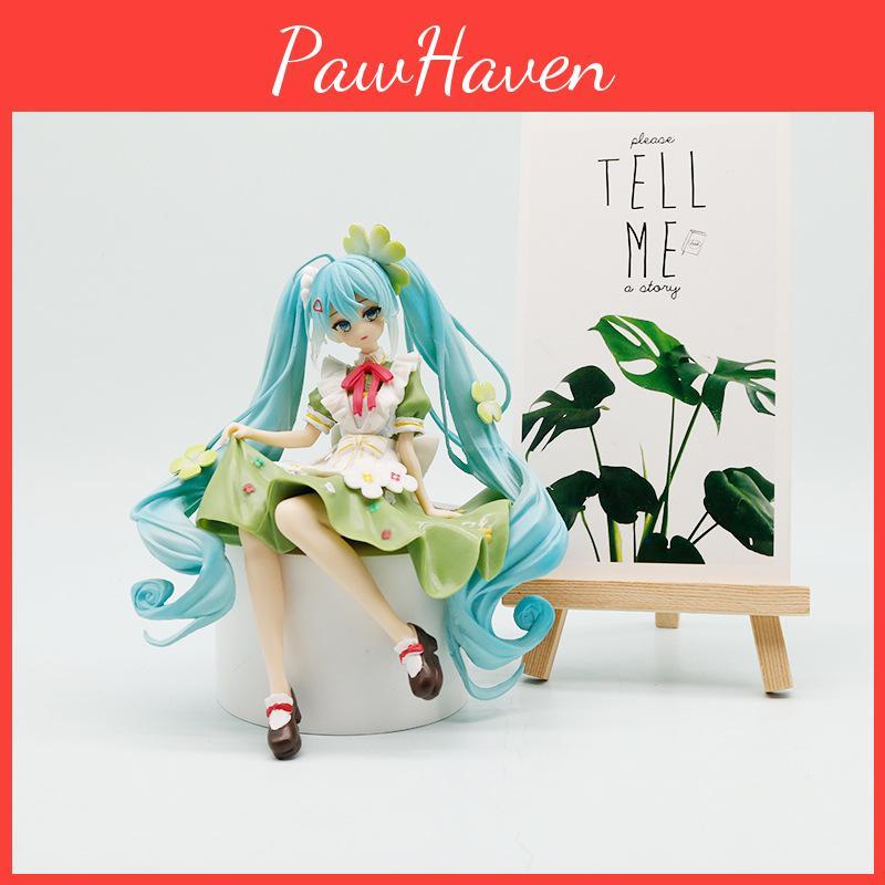 Hatsune Pvc Miku Model Ornament With Four Leaf Clover Style For Fans Gift