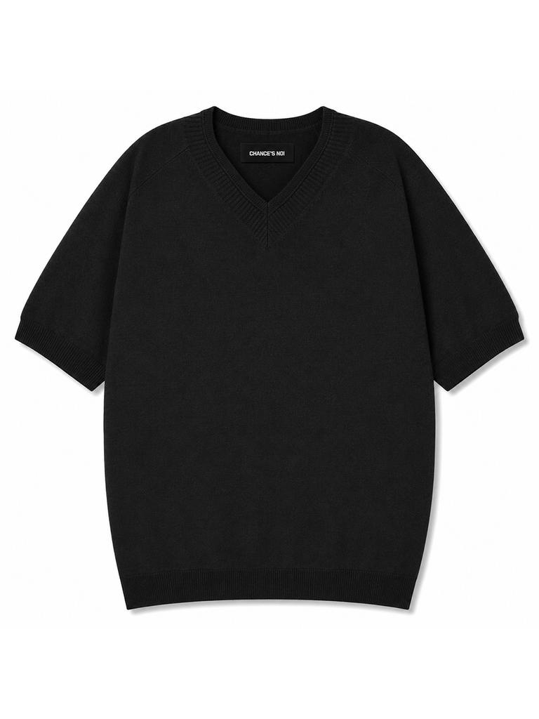 Chaenseseunoi Cool Raglan Slit V-Neck Half Knit (4 Colors)/Rsvhkm