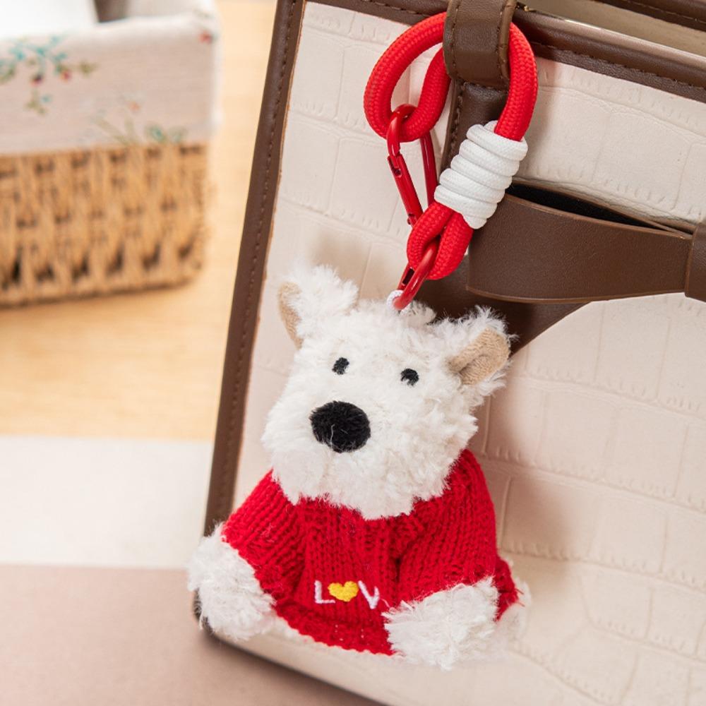 Stuffed West Highland Bag Pendant Cartoon Animal Car Hanging Pendant  Bag Pendant