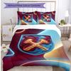 Set Lenzuola Stampato West Ham United Football 3 Pezzi, Comodo Set Copripiumino per Camera da Letto Amico della Pelle