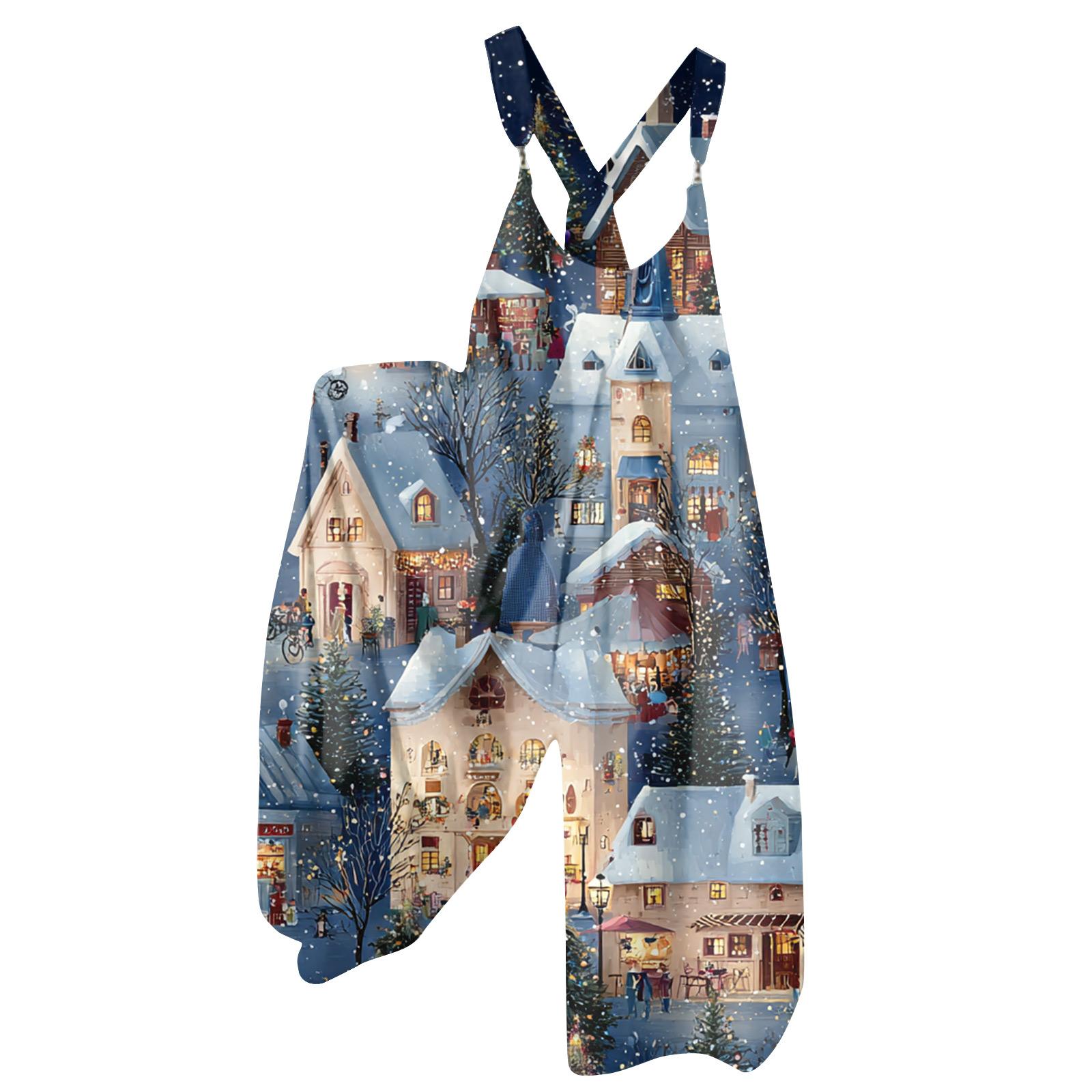 

Женский летний комбинезон с цветочным принтом в винтажном стиле (Нерегулируемые ремни) L