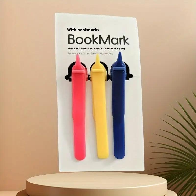 1/3 Pack Bunte Silikon-Lesezeichen, automatische Seitenumblätterer, ein Schülerzubehör für einfaches Lesen und Markieren von Seiten.