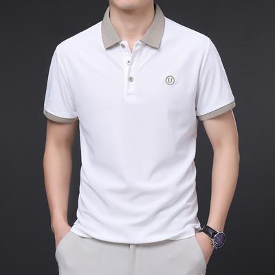Leichtes, luxuriöses, besticktes britisches Herren-T-Shirt im Sommer im neuen Stil für junge und mittlere Altersgruppen. Lässiges, kurzärmeliges Poloshirt für Herren