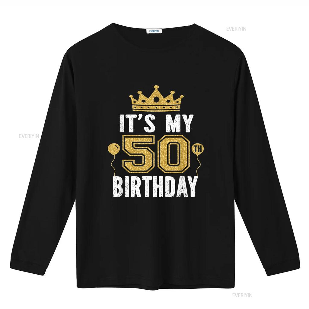 It s My 50th Birthday For 50 Years Old Man And Woman T Shirt vintage Washed Top For Everyday Wear graphic Stylish Unisex