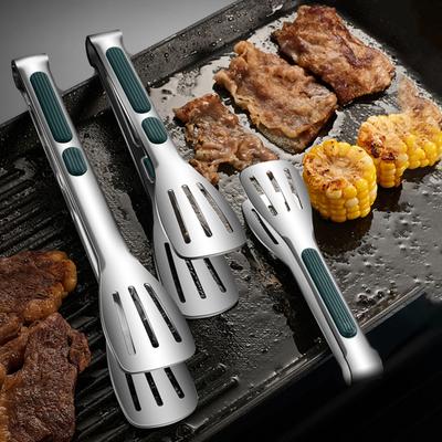 Stainless Steel Food Tongs Serrated Grip Tongs for Bread BBQ & Buffet Serving Rust-Resistant Easy-Clean Versatile Kitchen Utensil for Home Party Grill