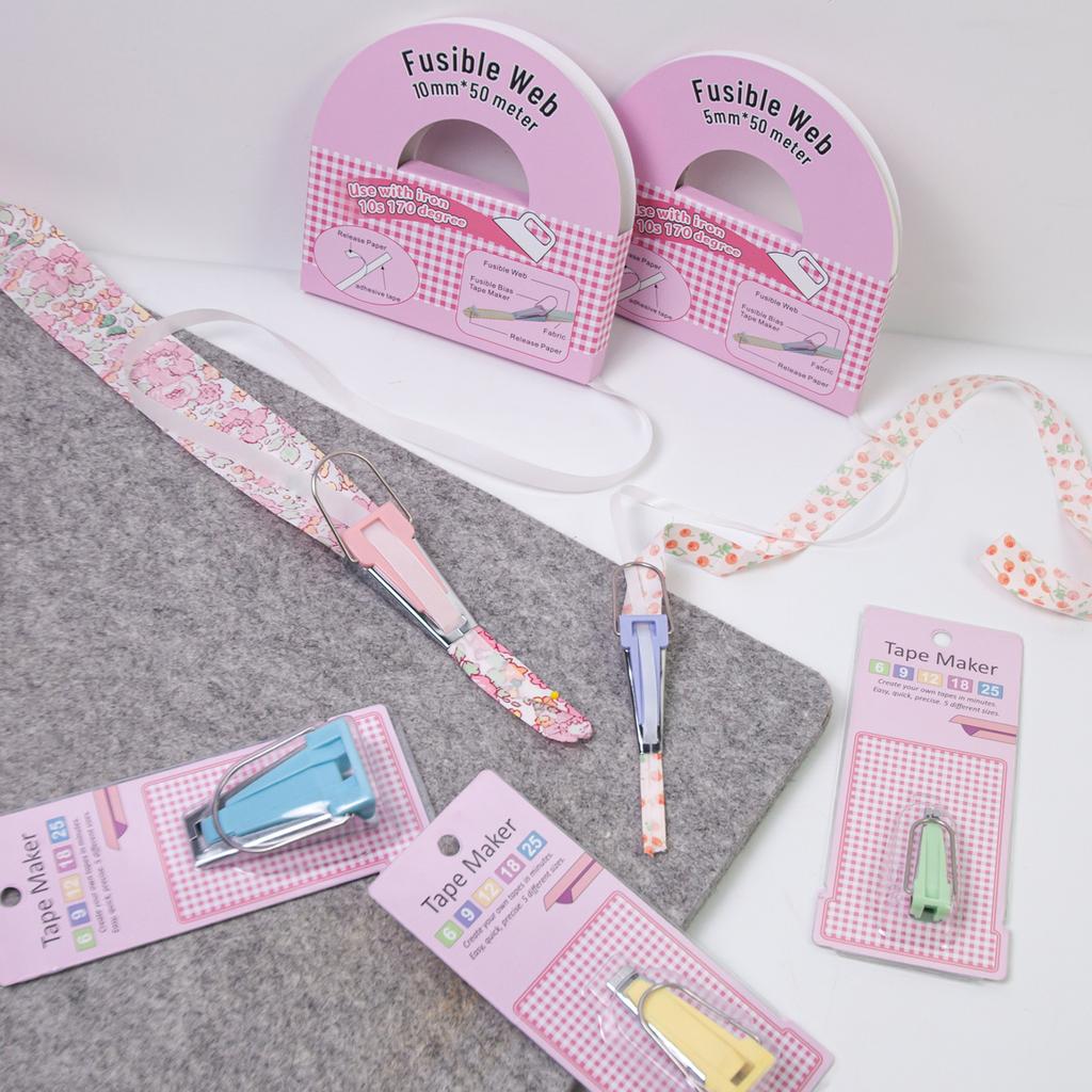 Fusible Bias Tape Maker and Iron On Bias Binding Tape For Creative Sewing Dressmaking 1.64ft Long Fusible Bias Tape