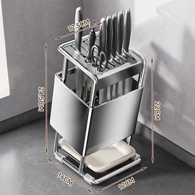Stainless Steel Knife Holder Kitchen Storage Organizer Multifunctional Kitchen Knife Holder Knife Organizer Cutlery Organizer