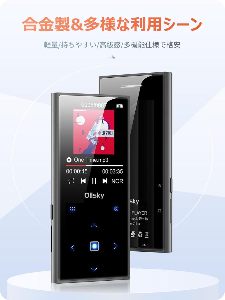 64GB MP3 Bluetooth Digital Audio Player with Direct 128GB Expandable Touch Alloy Voice Music FM Large Capacity D22 Player, 5.0, Recording, Capacity,