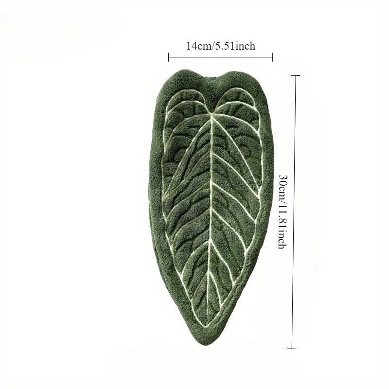 1Pc Coral Velvet Hand Towel, Plant Leaf Shape, Can Be Hung for Convenient Use,Superabsorbent,Kitchen and Bathroom Hand Towel