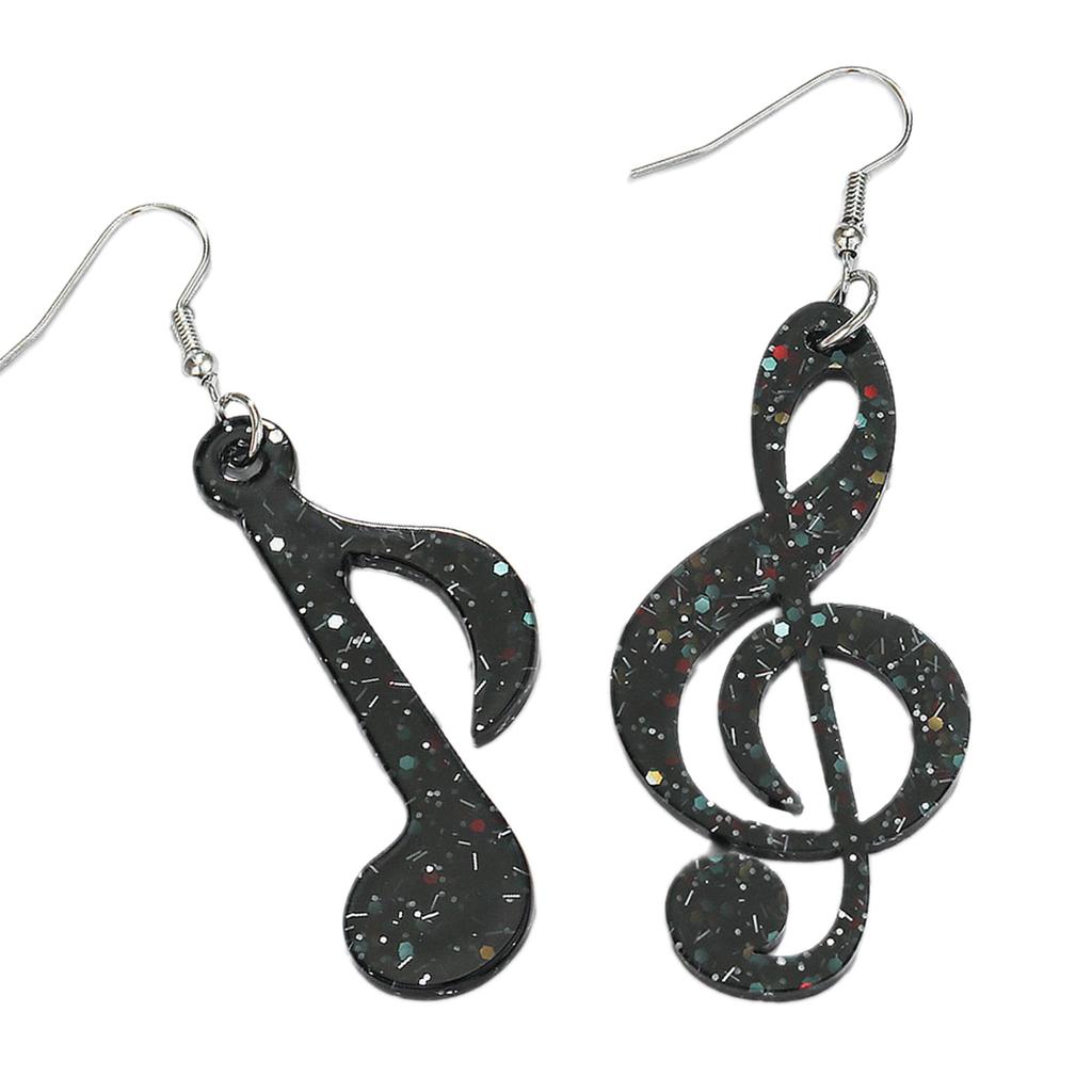 Lightweight Acrylic Musical Note Shaped Dangle Earrings Trendy Ear Studs for Women Girls Handmade Ear Accessories