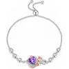 Iefil Rose Heart Birthstone Bracelets for Women
