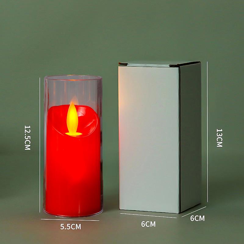 LED Red Candle Light: Creative Night Light, Large Smokeless Buddha Offering Simulation Prop
