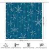 Christmas Snowflake Shower Curtainwaterproof Fabric Decoration For Bathroom White Blue Floral Design (180X234Cm)